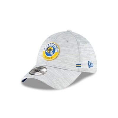 Grey Los Angeles Rams Hat - New Era NFL NFL Fall Sideline Historic 39THIRTY Stretch Fit Caps USA0891674